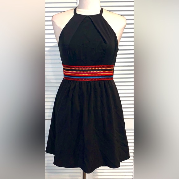 B. Smart Dresses & Skirts - B.Smart Halter Dress Vintage Juniors size 11/12 Black multicolored belt